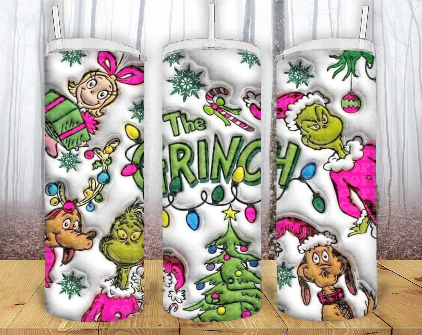 Grinch 3D 20oz Tumbler Sublimation Print