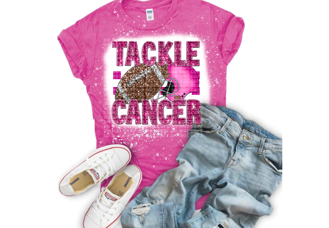 Tackle Cancer DTF ready to press transfer