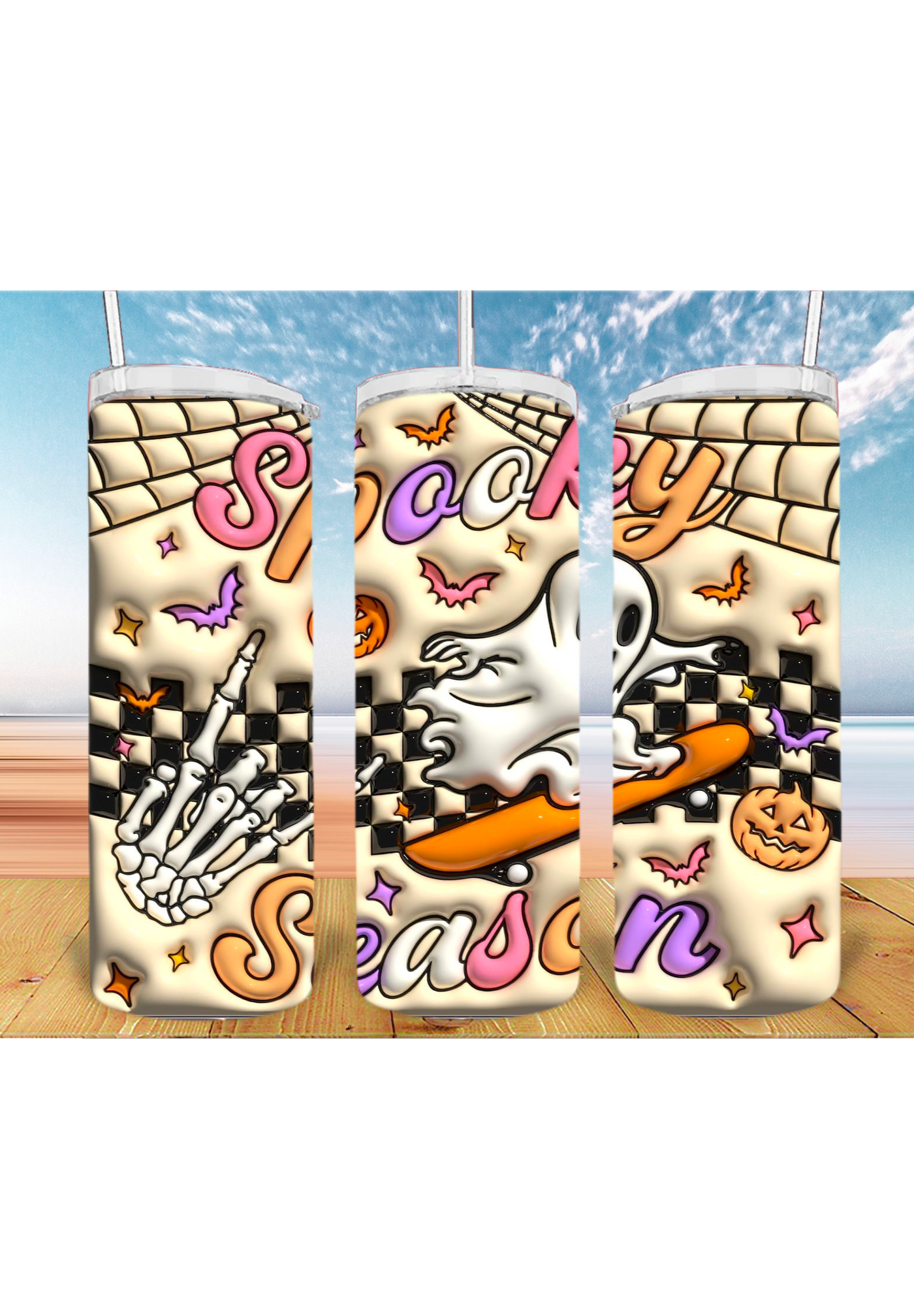 3D Halloween 20oz Tumbler Sublimation Print – Spooky & Realistic Designs 🎃👻