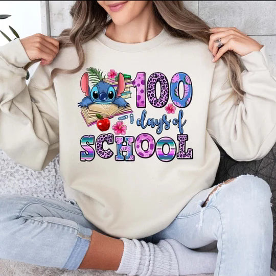 Stitch 100 days of School DTF