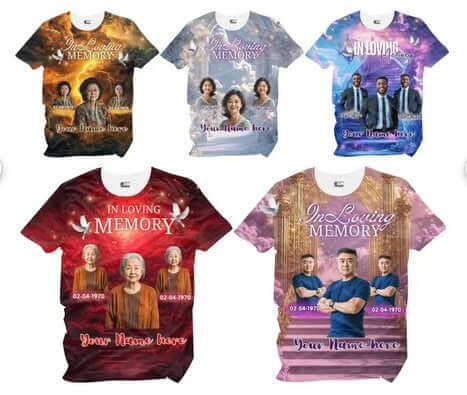 Custom 3D All-Over Memorial Shirt – Personalized Tribute Apparel for Loved Ones