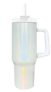 40oz Tumbler - Sublimation White Shimmer