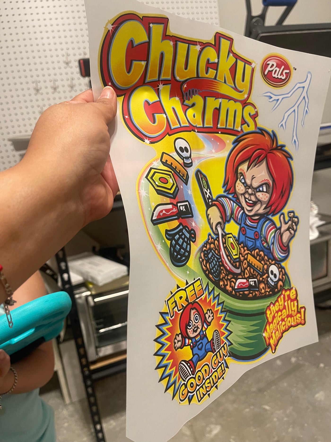 Chuky Charms cereal DTF ready to press transfer