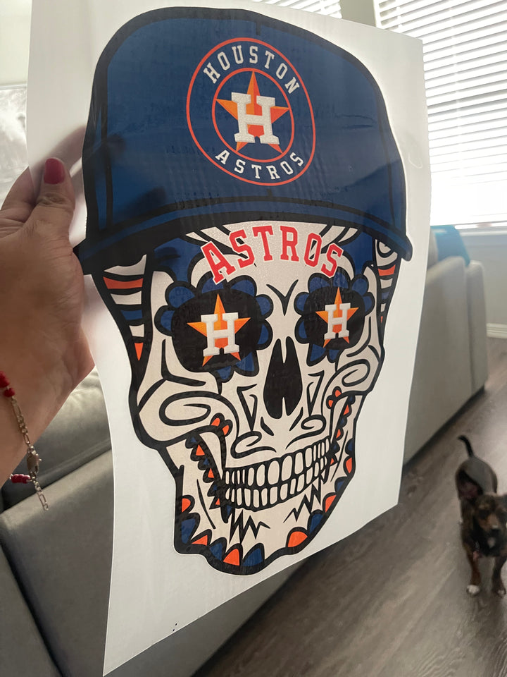 Skull Baseball Astros DTF