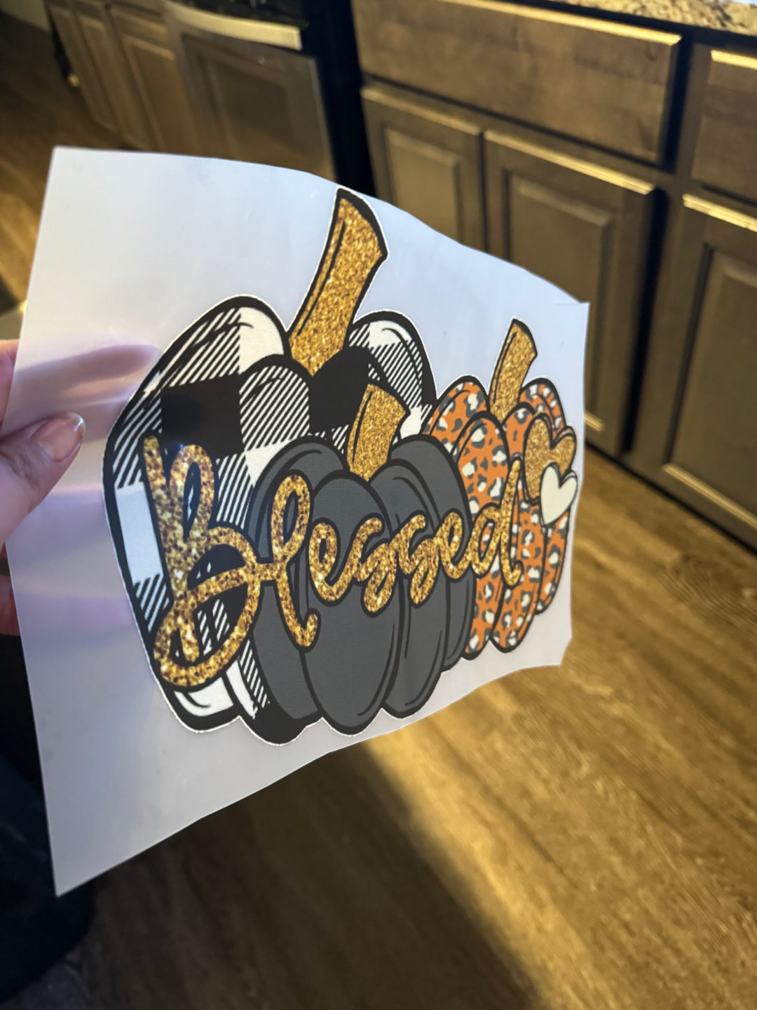 Pumpkin Blessed DTF Transfer – Fall & Thanksgiving Ready-to-Press Design