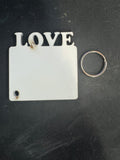 Love Sublimation Keychain MDF