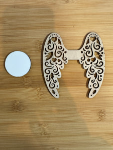 Wooden Angel Wings Charm, Car hanger, memorial wings