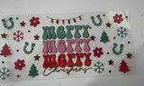 Festive Merry Christmas UV DTF Wrap - 16oz