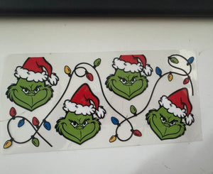 Festive Grinch 16oz UV DTF Wrap for Ultimate Customization