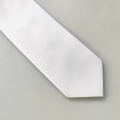Premium white polyester sublimation necktie, perfect for custom designs and vibrant printing results.
