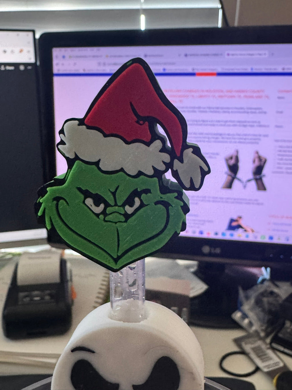 Grinch Straw Topper for Stanley – Christmas Cup Accessory, Fun Holiday Drinkware Add-On