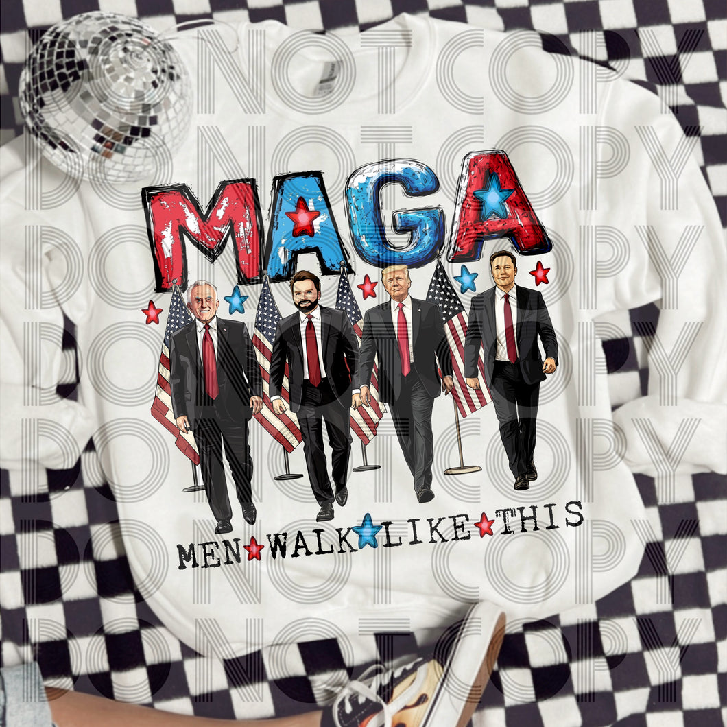 Custom DTF Printing - MAGA Men Walking Design