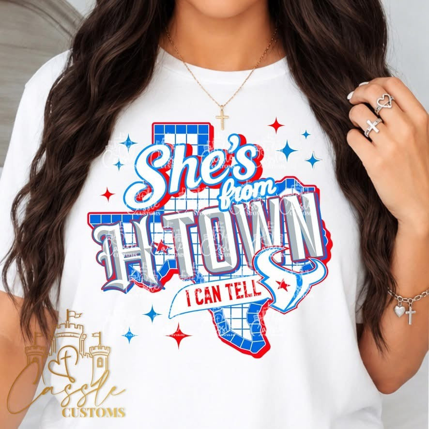 Houston Texans Rival She’s From H-Town DTF Transfer – Houston Football Design