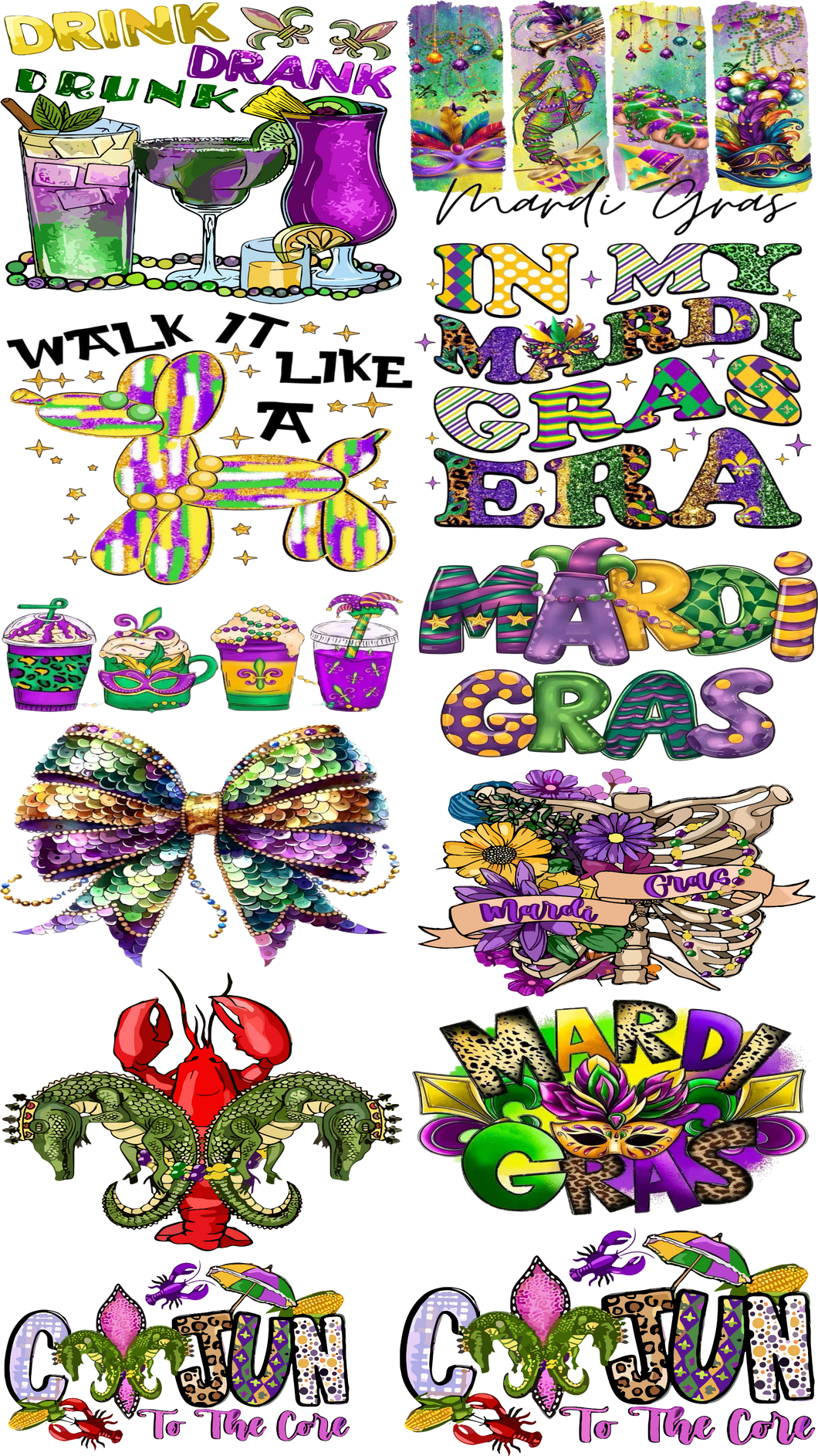 Mardi Grass Gang Sheet DTF