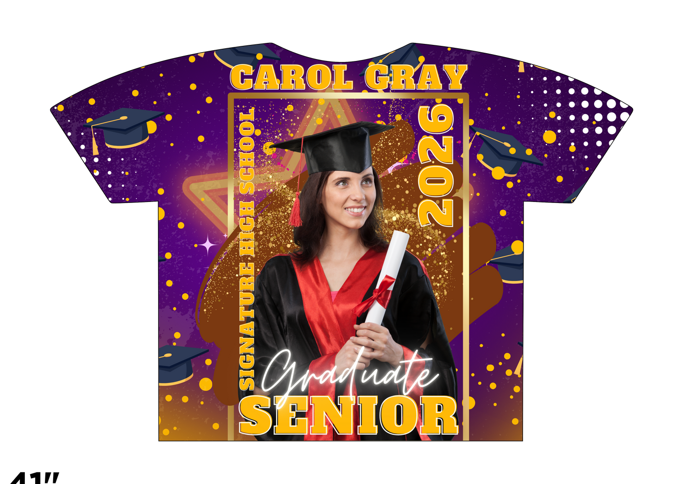 Custom 3D All-Over Graduation T-Shirt – Personalized Full-Print Senior Gift