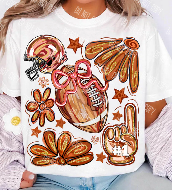 Football Season DTF Transfer – Game Day Vibes & Team Spirit Design, Ready to Press