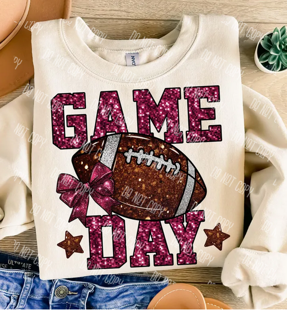 Football Game Day DTF Transfer – Bold Team Spirit Design, Ready to Press