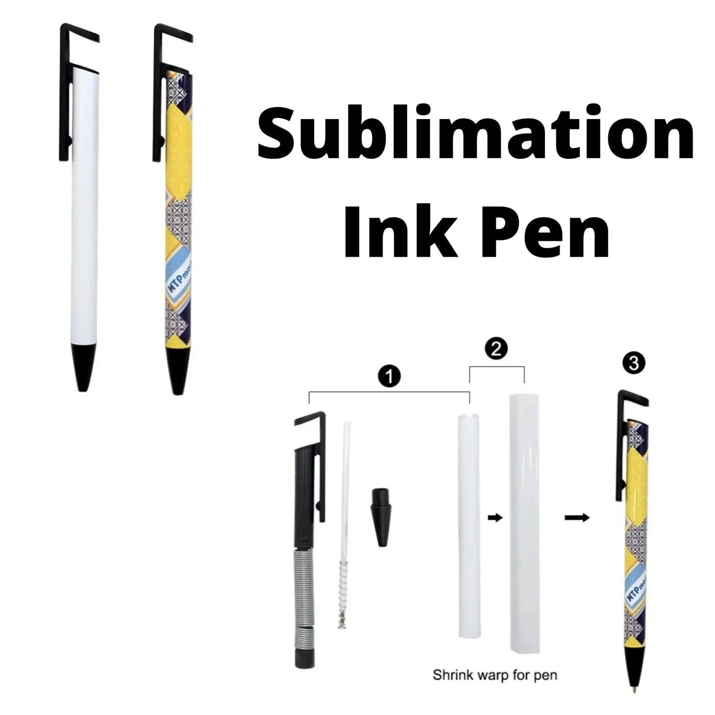 Blank Sublimation Pen for Heat Press with Shrink Wrap Sleeve