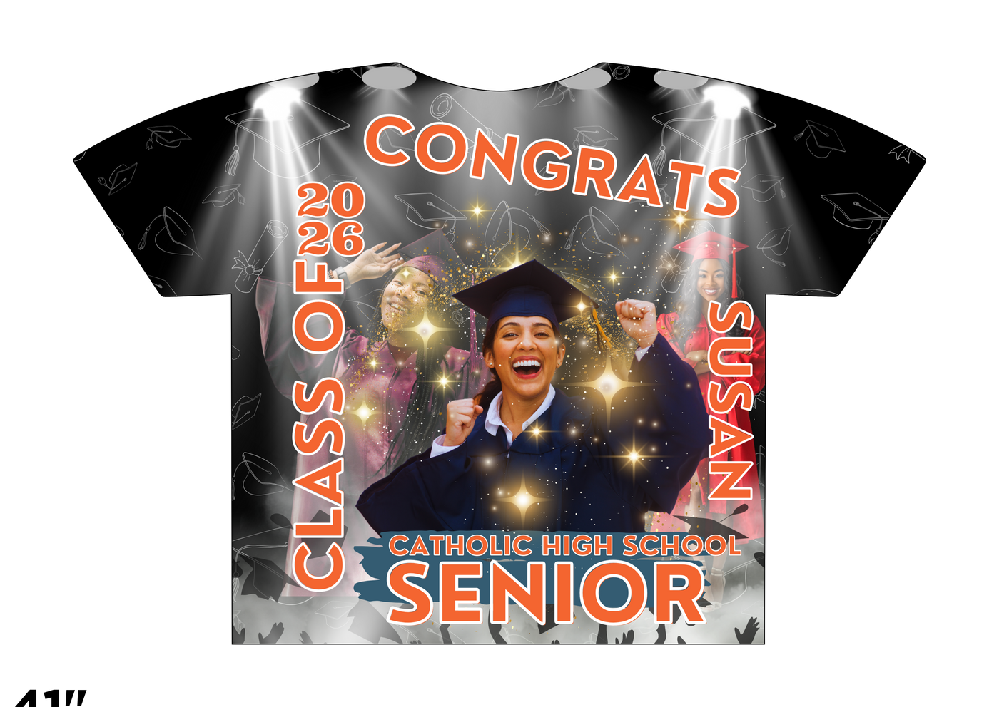 Custom 3D All-Over Graduation T-Shirt – Personalized Full-Print Senior Gift