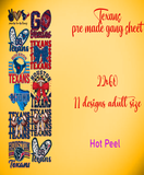 TEXANS DTF Transfer, Custom DTF Print, Custom Gang Sheet, Custom Heat Transfer, Bulk DTF Transfer, Wholesale Dtf Print, No Weeding