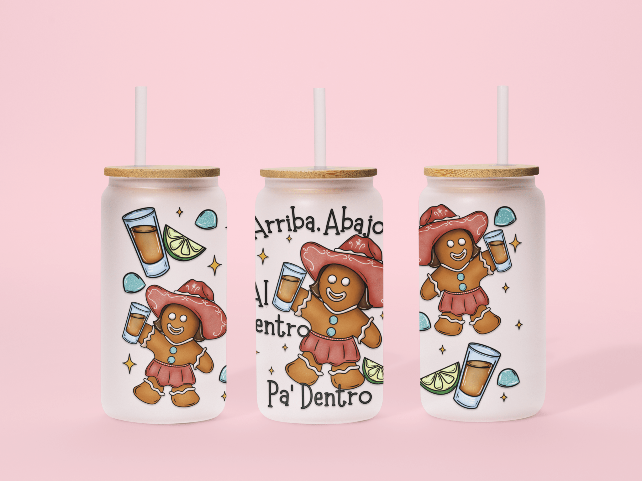 Arriba, Abajo, Al Centro Pa' dentro Girl 16oz UV DTF Wrap - KT SUBLIMATION, DTF AND MORE LLC