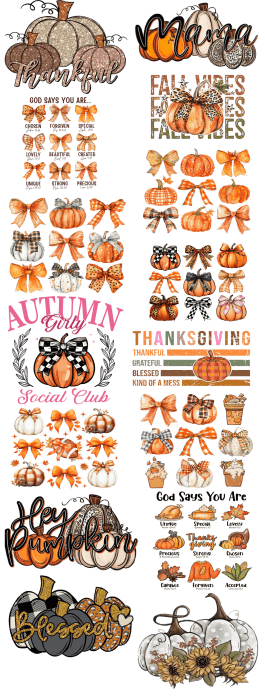 Autumn Gang Sheet - KT SUBLIMATION, DTF AND MORE LLC