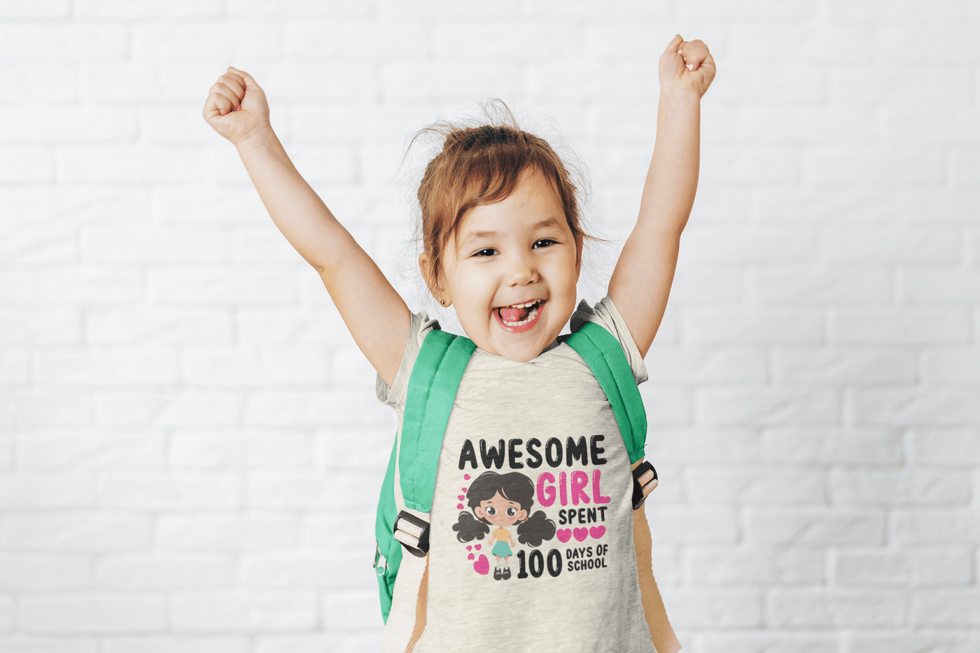 Awesome Girl spend 100 days of school DTF - KT SUBLIMATION, DTF AND MORE LLC