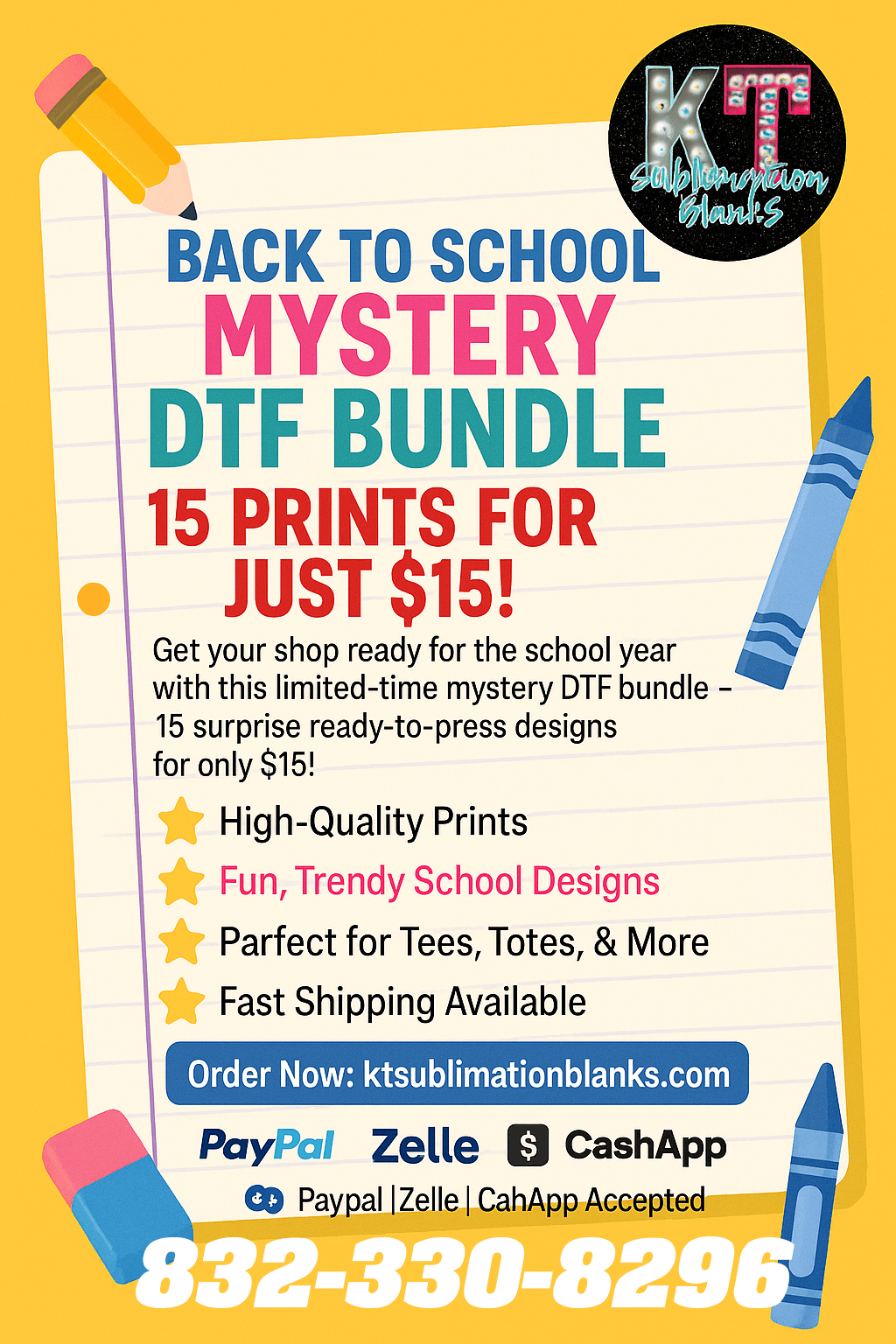 Back to School Mystery DTF Bundle – Limited Edition! - KT SUBLIMATION, DTF AND MORE LLC