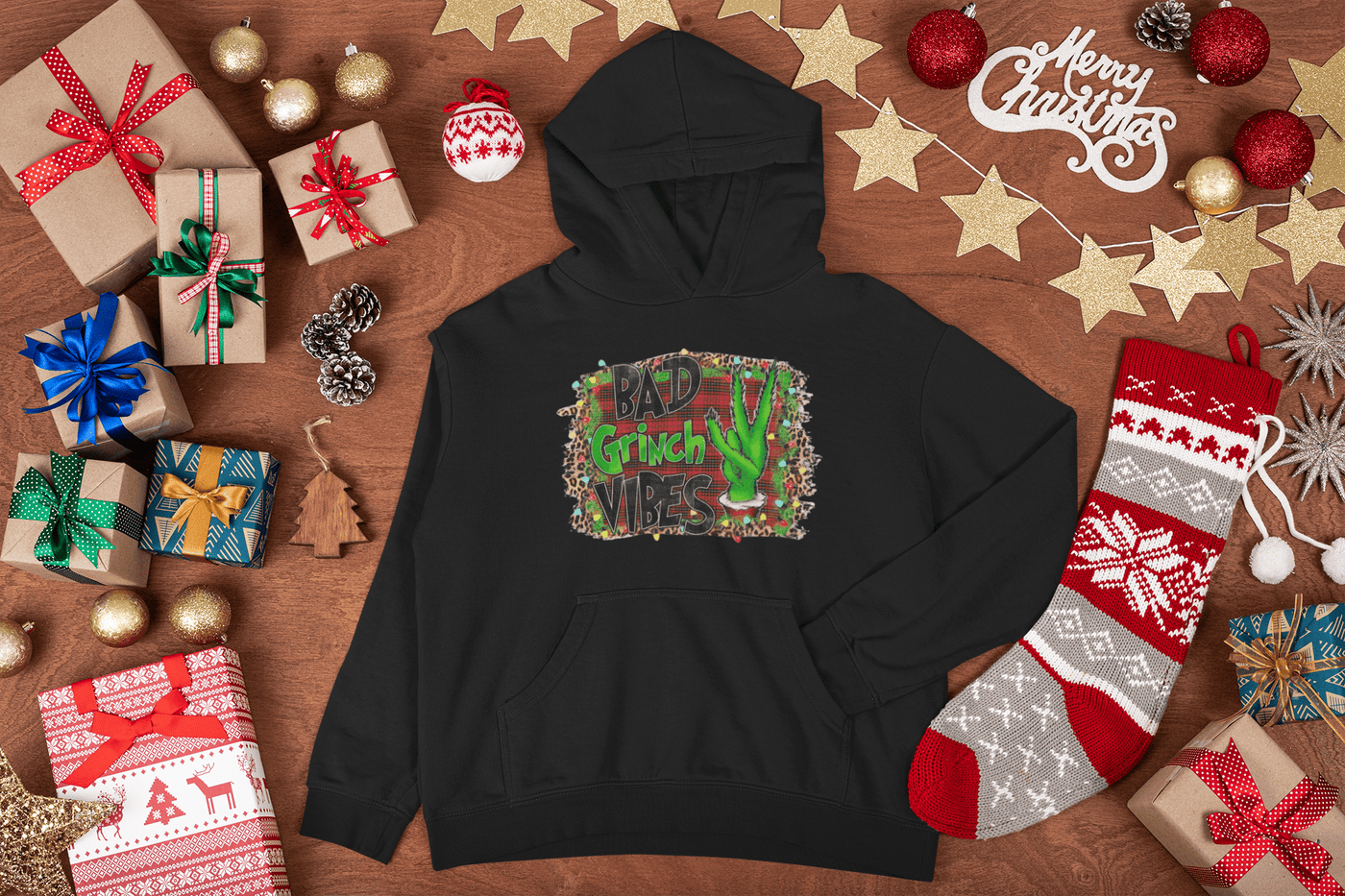 Bad Grinch Vibes Christmas DTF Transfer, Grinch Direct to Film Transfer - KT SUBLIMATION, DTF AND MORE LLC