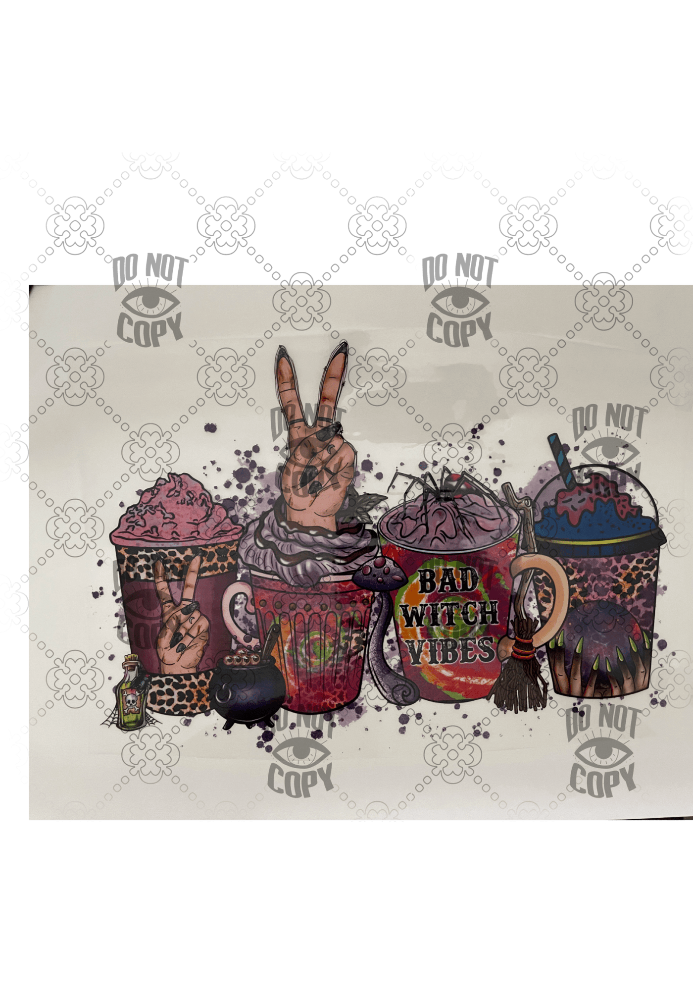 Bad Witch Vibe Coffee DTF ready to press transfer - KT SUBLIMATION, DTF AND MORE LLC