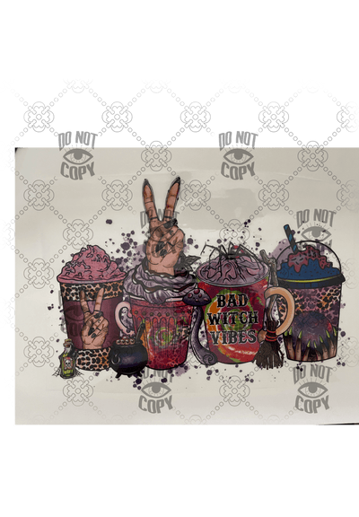 Bad Witch Vibe Coffee DTF ready to press transfer - KT SUBLIMATION, DTF AND MORE LLC