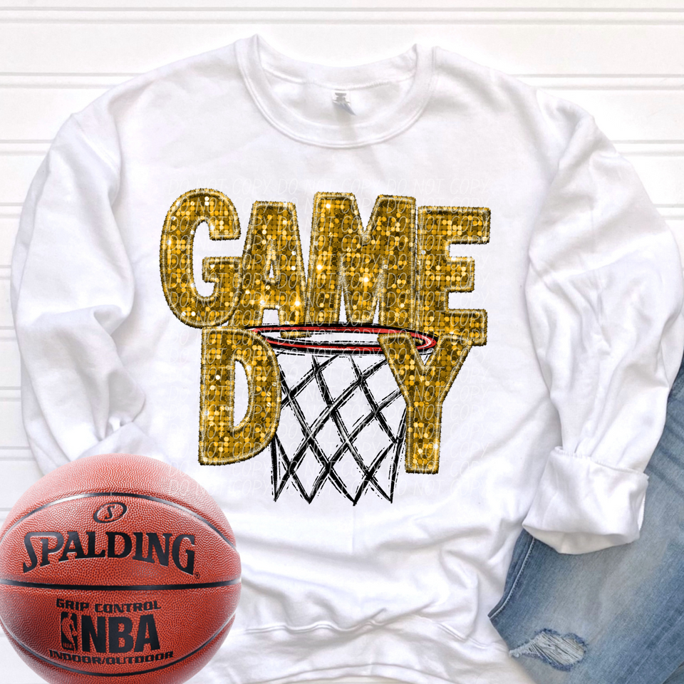 Game Day Gold Basketball DTF