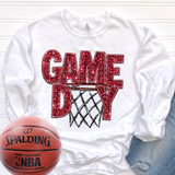 Game Day Red Basketball DTF - Custom Team Spirit Designs