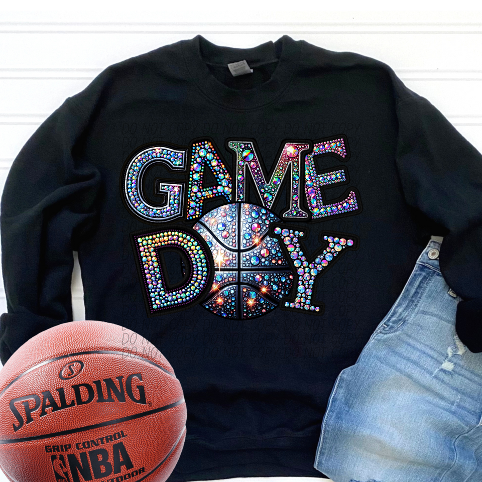 Basketball game day rhinestone   DTF