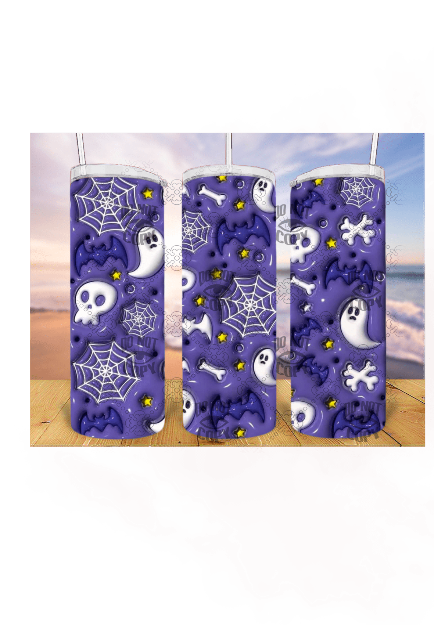 Bats & Ghost 3D 20oz Tumbler Sublimation Print – Ready to Press