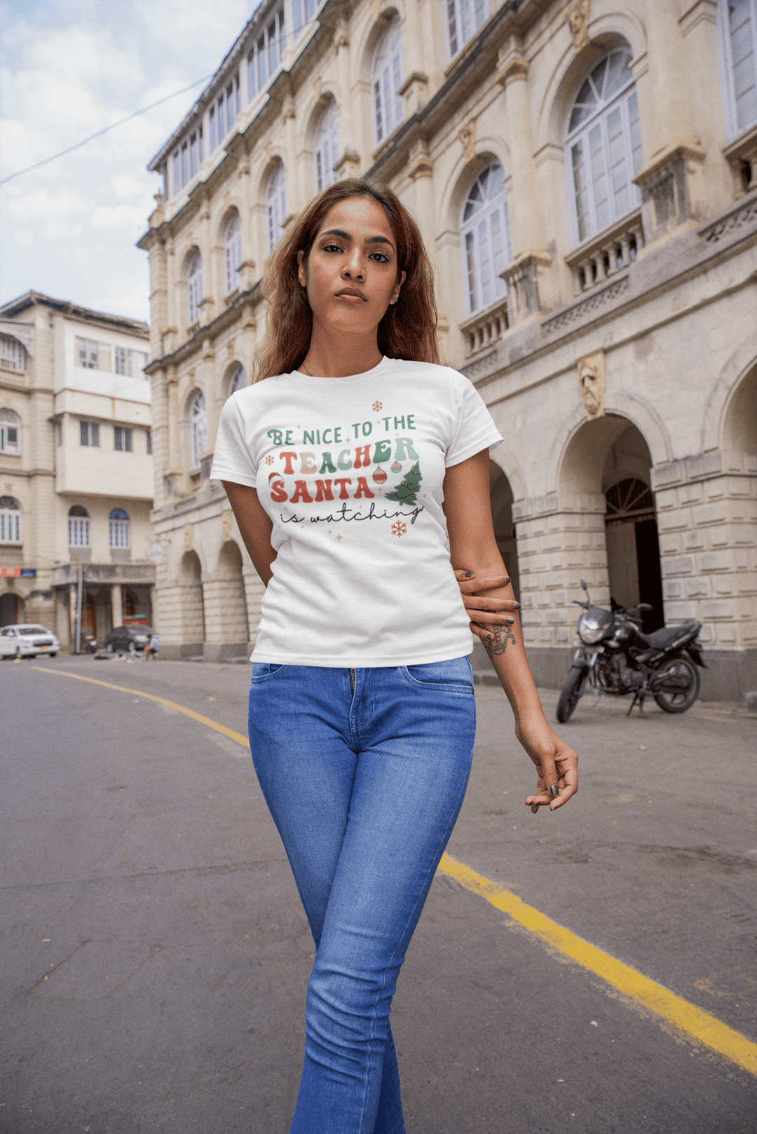 Be nice to the Teacher Santa is Watching DTF - KT SUBLIMATION, DTF AND MORE LLC