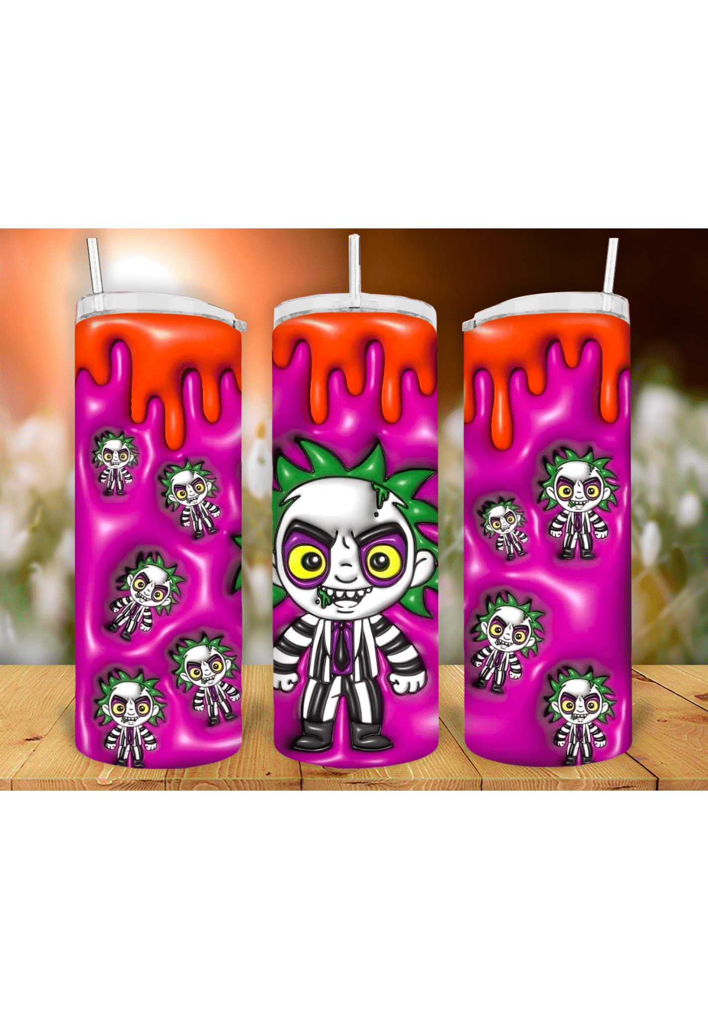 Beetlejuice 20oz Tumbler Sublimation Print - KT SUBLIMATION, DTF AND MORE LLC