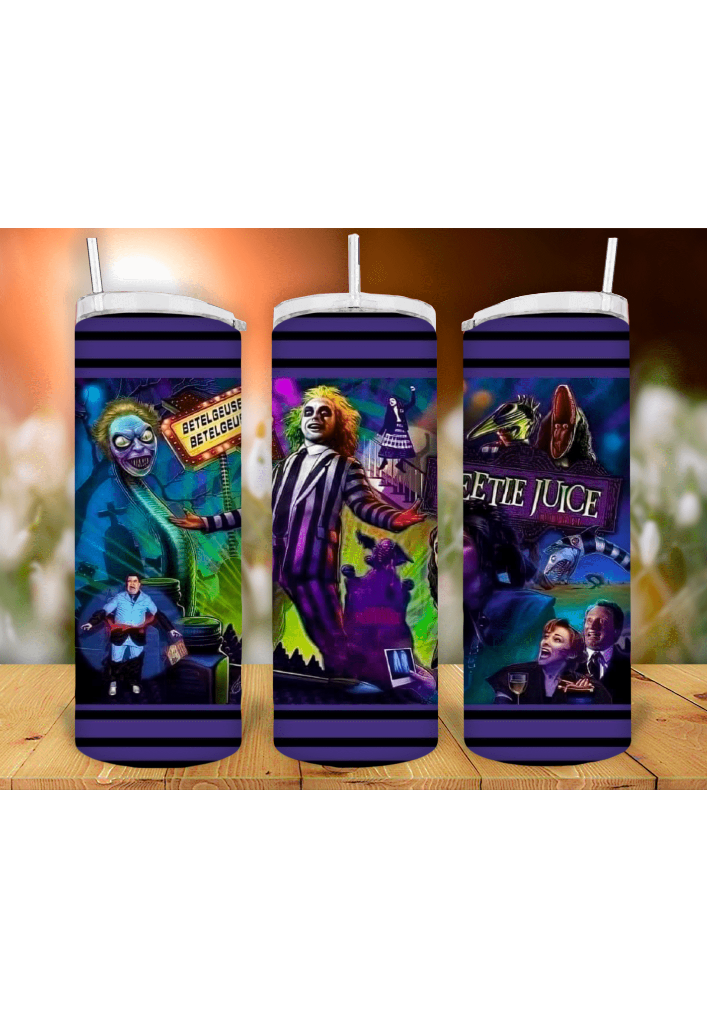 Beetlejuice 20oz Tumbler Sublimation Print