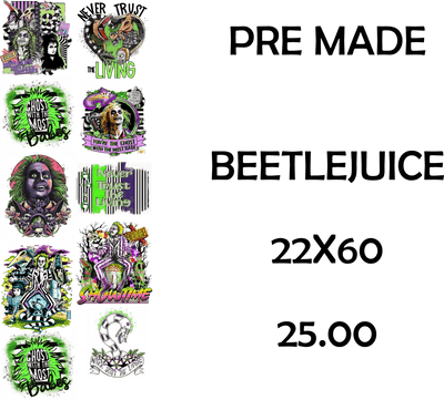 BEETLEJUICE DTF Transfer, Custom DTF Print, Custom Gang Sheet, Custom Heat Transfer, Bulk DTF Transfer, Wholesale Dtf Print, No Weeding - KT SUBLIMATION, DTF AND MORE LLC