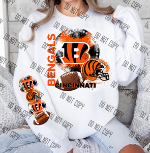 Bengals  Front and Sleevve  DTF