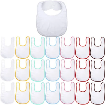 Sublimation Blanks White Bibs for Decorating Washable Reusable Fabric Bibs