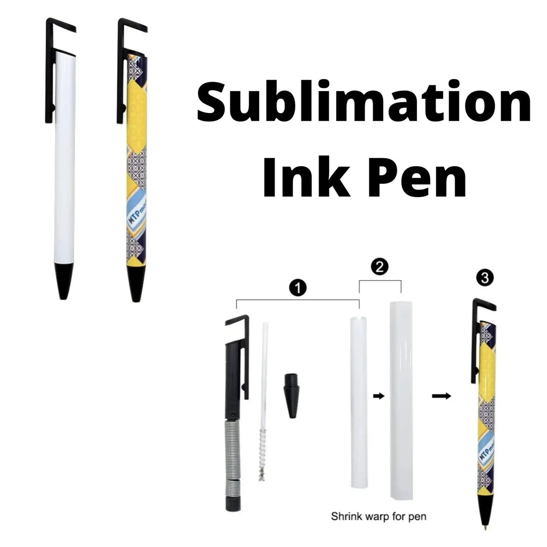 Blank Sublimation Pen for Heat Press with Shrink Wrap Sleeve - KT SUBLIMATION, DTF AND MORE LLC