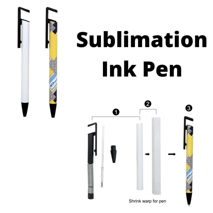 Blank Sublimation Pen for Heat Press with Shrink Wrap Sleeve - KT SUBLIMATION, DTF AND MORE LLC