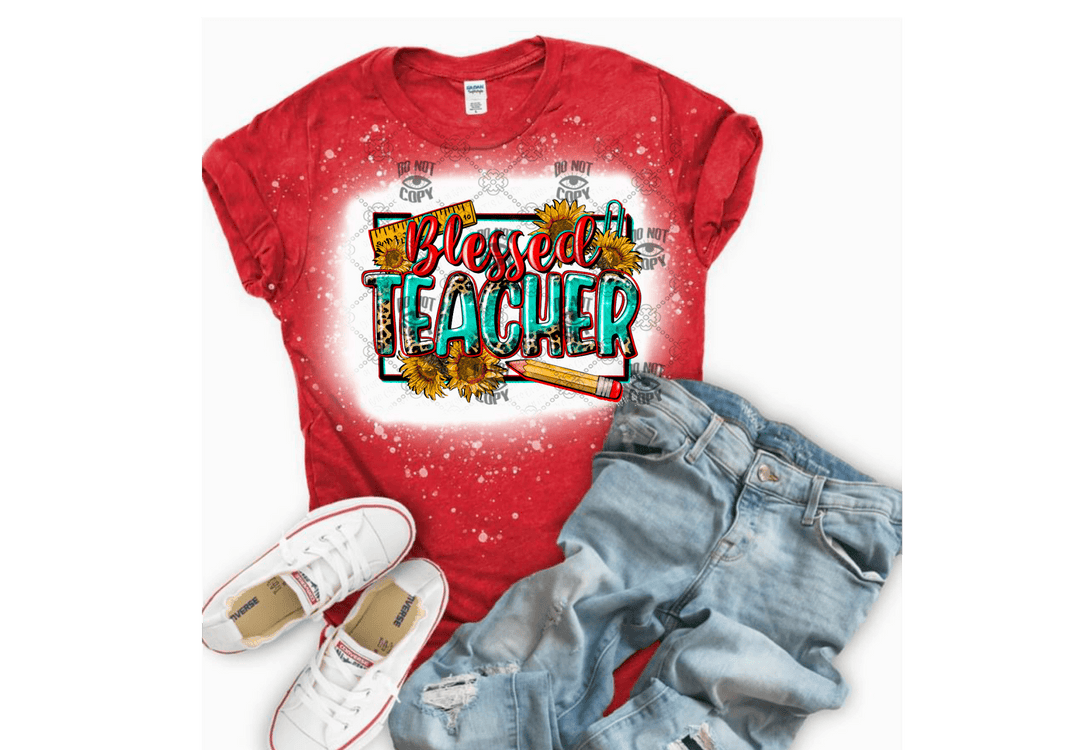 Blessed Teacher DTF DTF ready to press transfer - KT SUBLIMATION, DTF AND MORE LLC