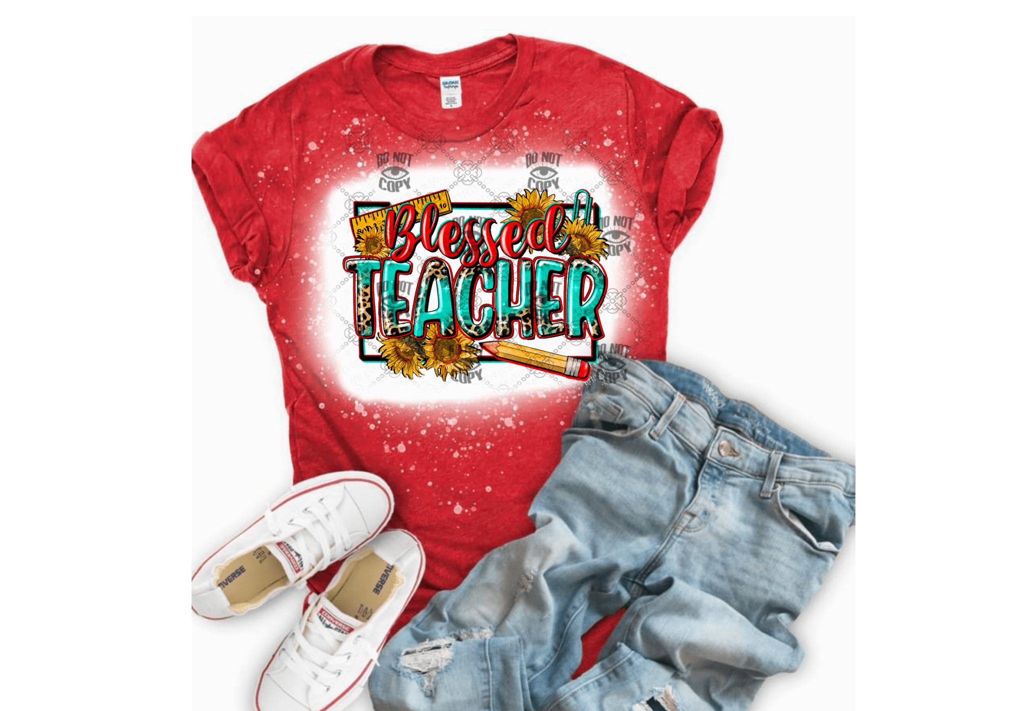 Blessed Teacher DTF  DTF ready to press transfer