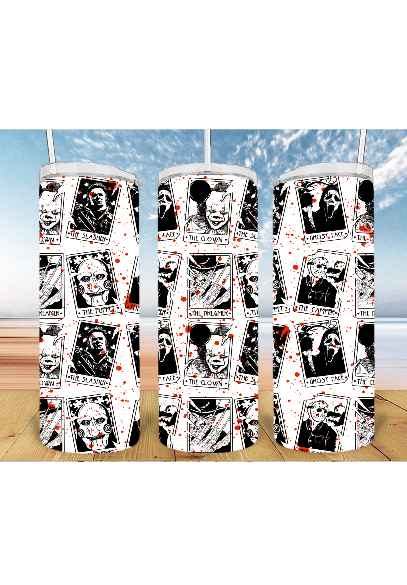Bloody Horror Tarot 20oz Tumbler Sublimation Print