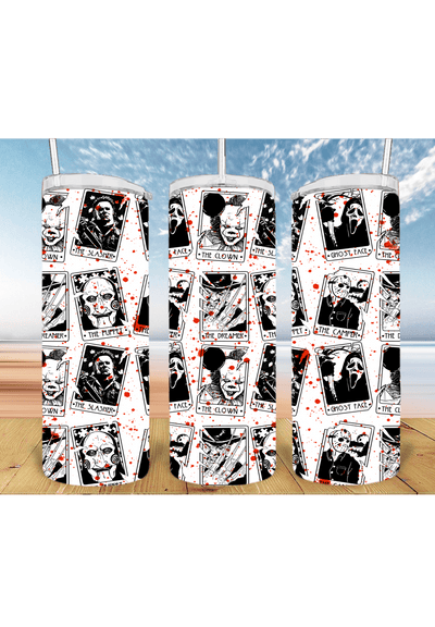 Bloody Horror Tarot 20oz Tumbler Sublimation Print - KT SUBLIMATION, DTF AND MORE LLC