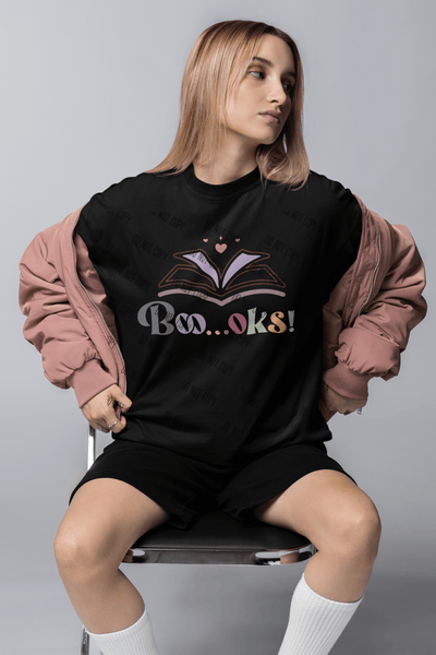 Boo...oks DTF Transfer | Spooky Book Lover | Halloween Bookish Design - KT SUBLIMATION, DTF AND MORE LLC