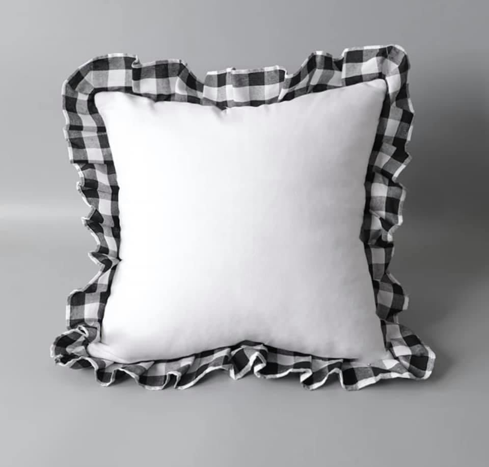 Buffalo Plaid Pillow Cover (Ruffle) for sublimation - KT SUBLIMATION, DTF AND MORE LLC