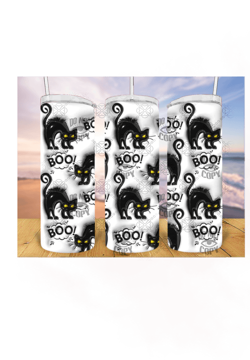 Cats Spooky 3D 20oz Tumbler Sublimation Print - KT SUBLIMATION, DTF AND MORE LLC